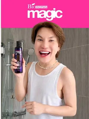 คุณบูมเทยกะทะมาใช้คอนเฟิร์มการใช้แชมพูม่วงช่วยล็อกสีผมให้หม่นสวยนาน 💜✨ #Biowoman #biowomanmagic #GlassHair #แชมพูม่วง #บูมเทยกะทะ